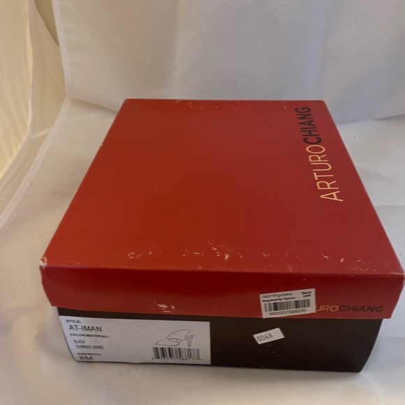 Arturo Chiang Black Leather Dressy Heeled Shoe - Picture 5 of 11